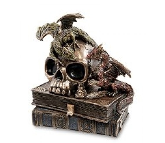 WS-919 Статуэтка «Драконы на черепе и книгах»