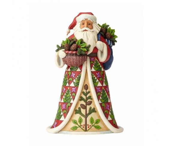 Santa With Pinecone Basket 