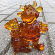 Бык с самоваром Янтарный
